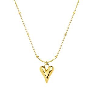 18K Gold Plated Women's "Heart" Necklace Waterproof Hypoallergenic Jewelry